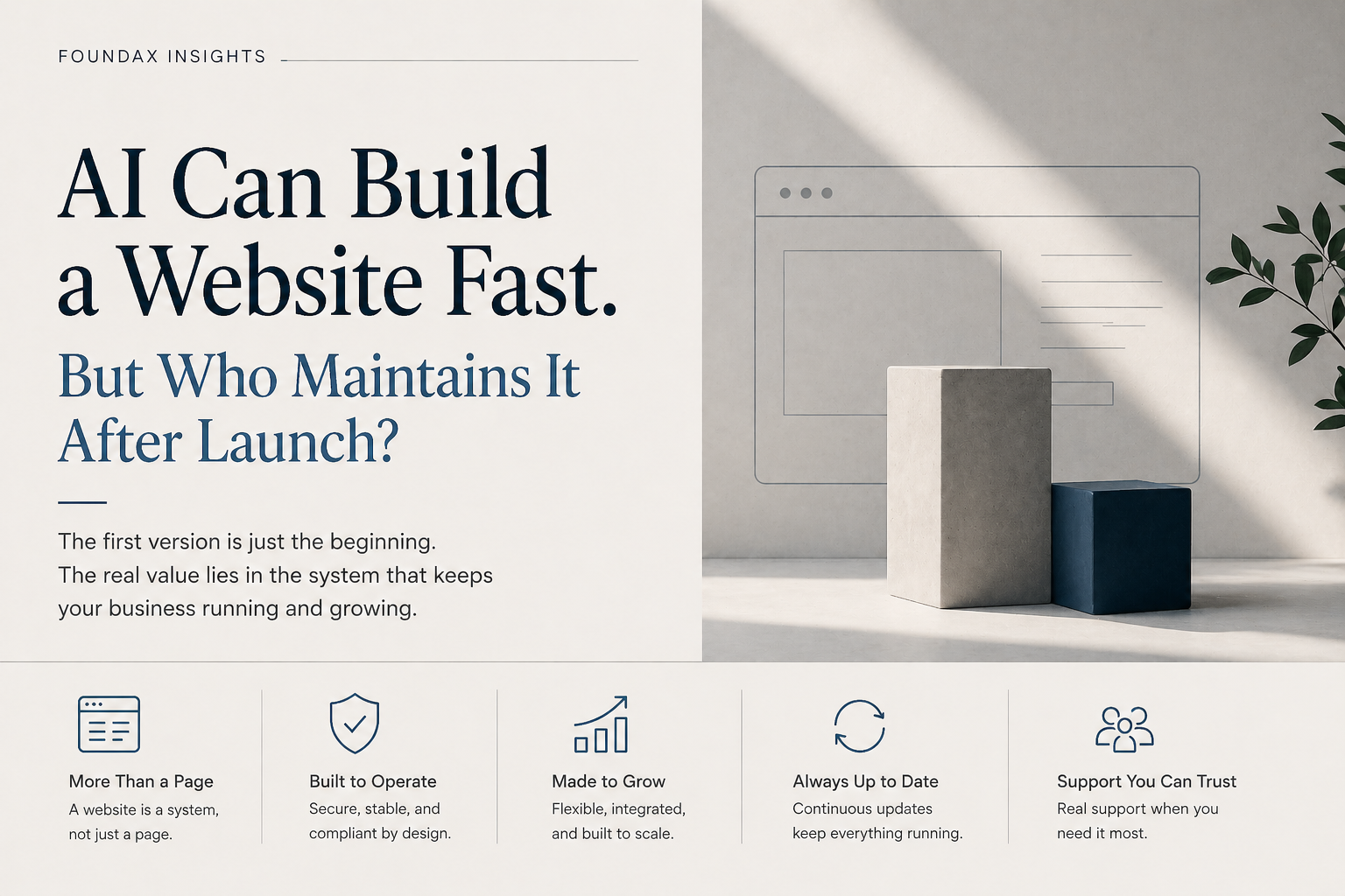 AI 建站很快，但商家真正需要的是可營運的網站系統