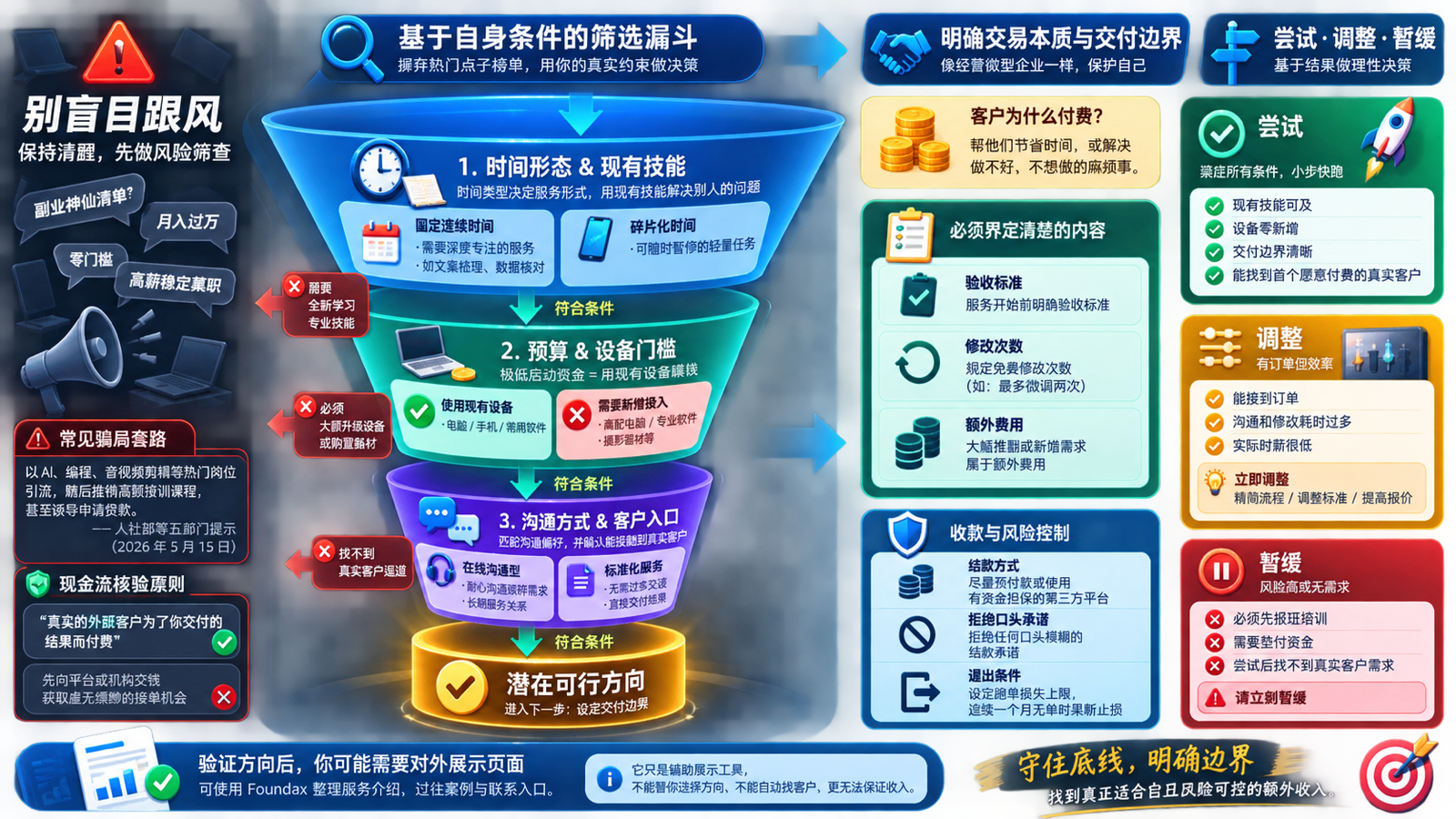 服务型副业约束筛选漏斗