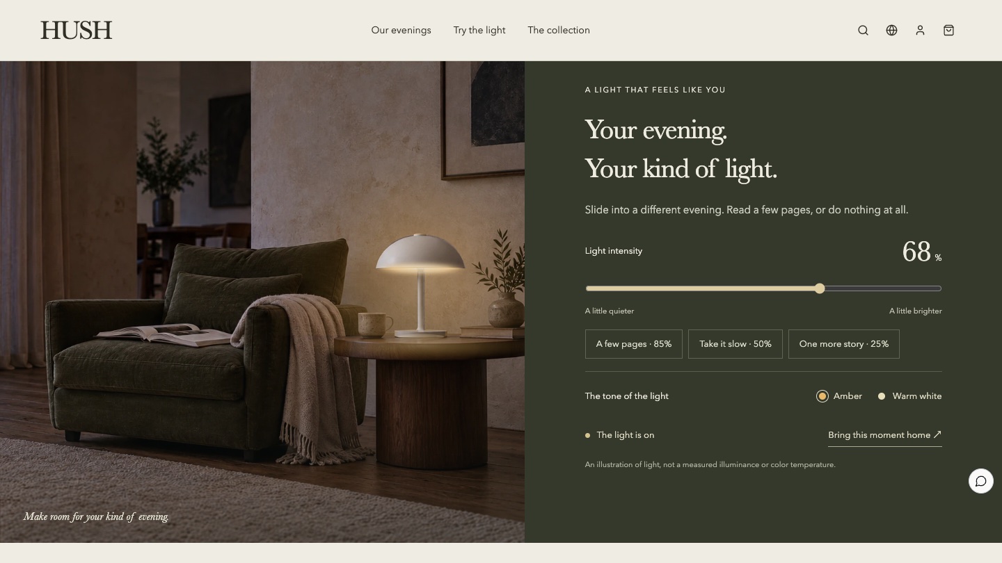 Light: Your evening, your kind of light