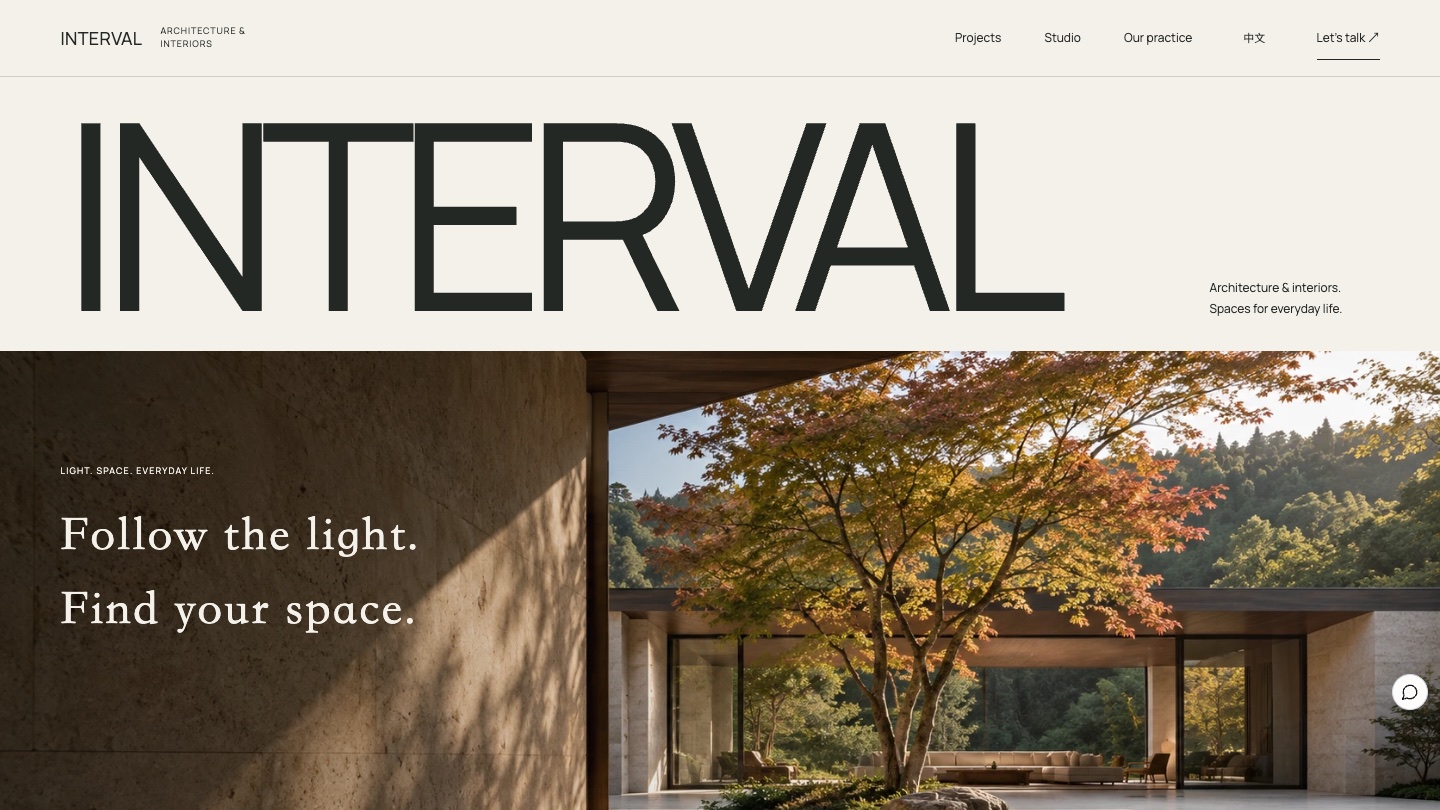 Architecture Studio Website Design: How INTERVAL Lets Visitors Walk into a Space