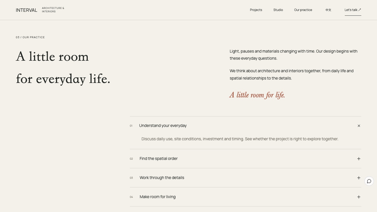 Practice: A little room for everyday life