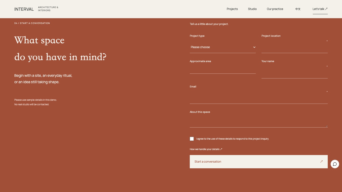 Inquiry: What space do you have in mind?