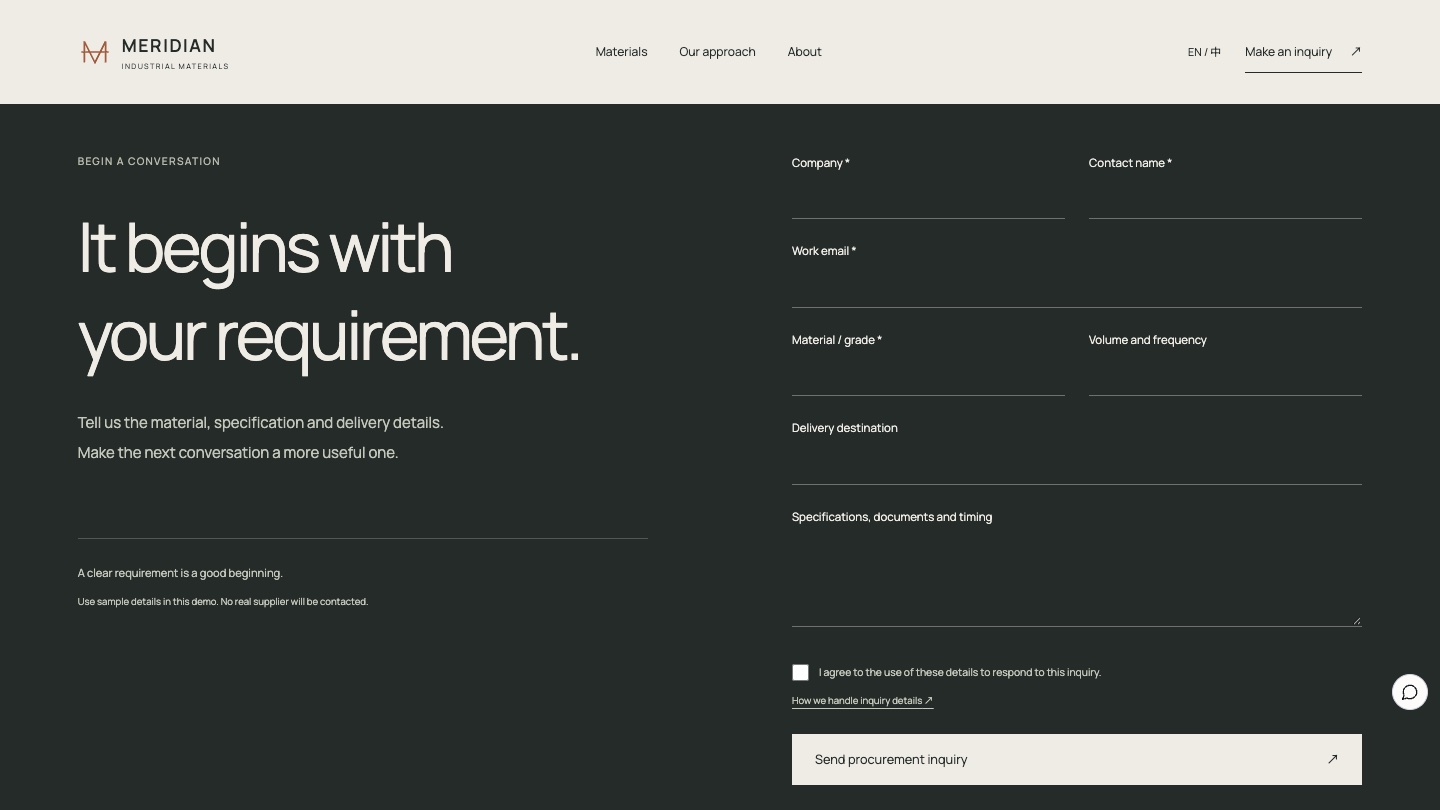Inquiry: It begins with your requirement
