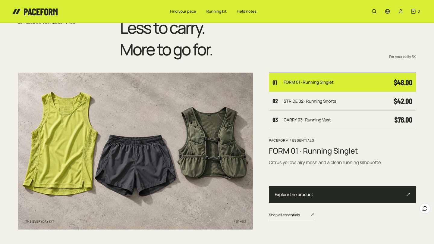 Kit: Less to carry
