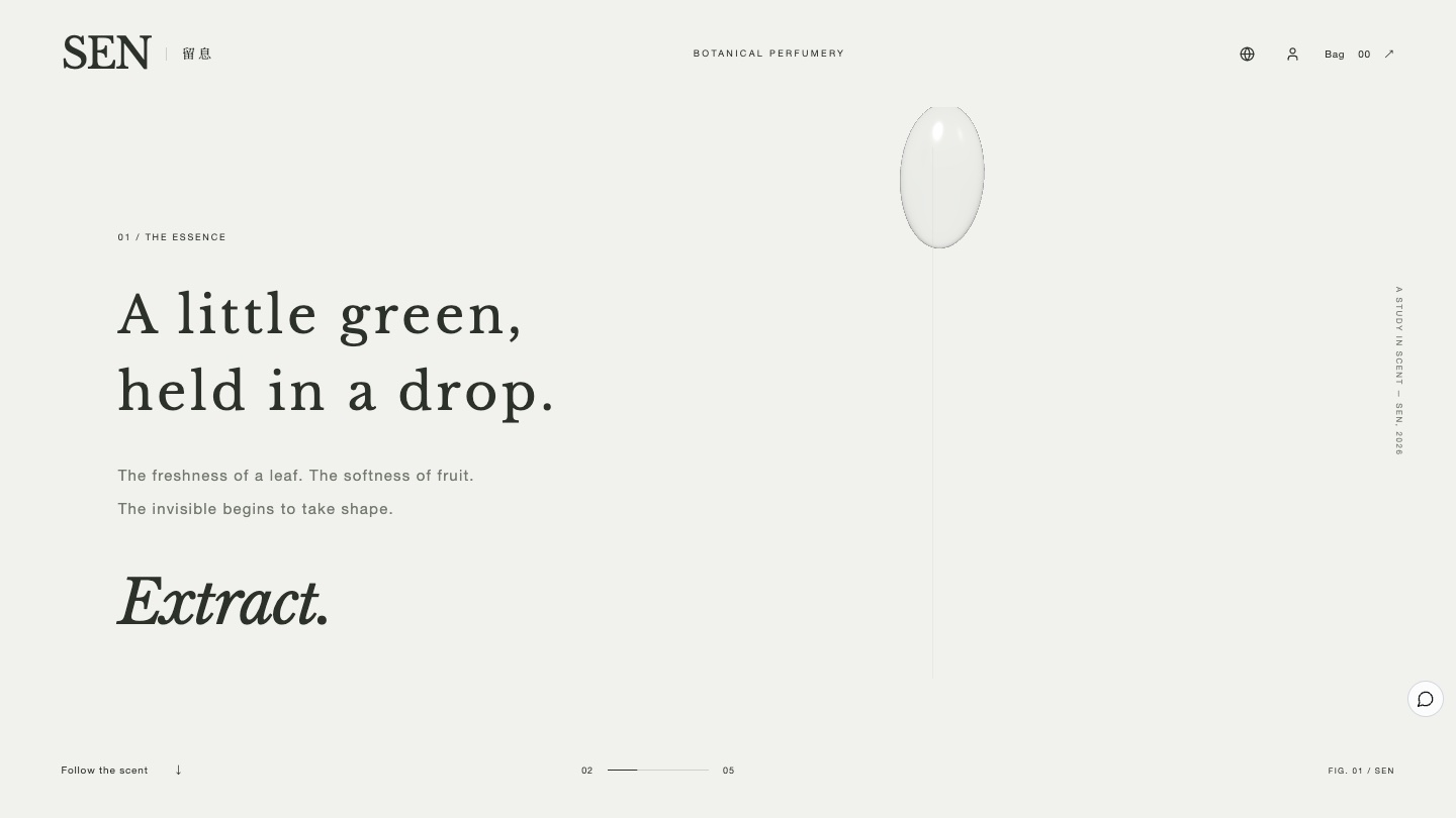 Extract: A little green, held in a drop