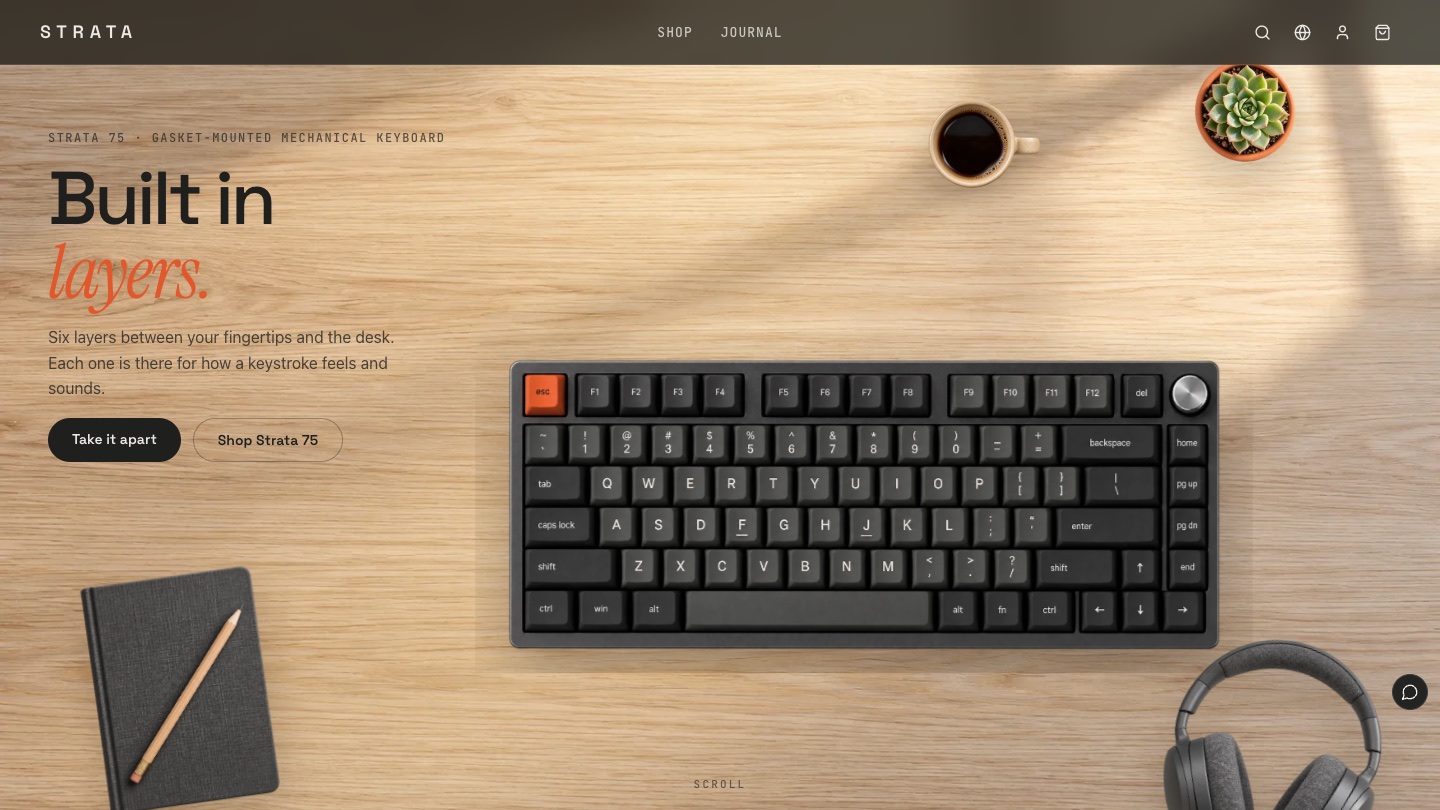 Mechanical Keyboard Website Design: How STRATA Uses a 3D Model to Explain Feel