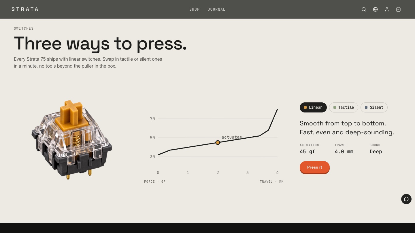 Feel: Three ways to press