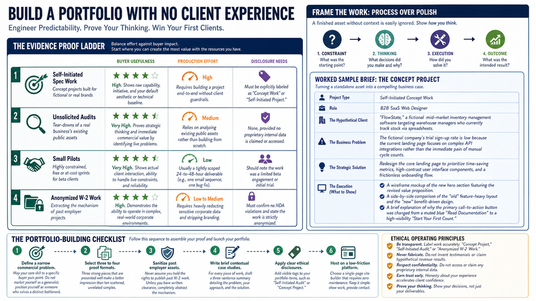 Decision framework for How to Build a Freelance Portfolio With No Client Experience