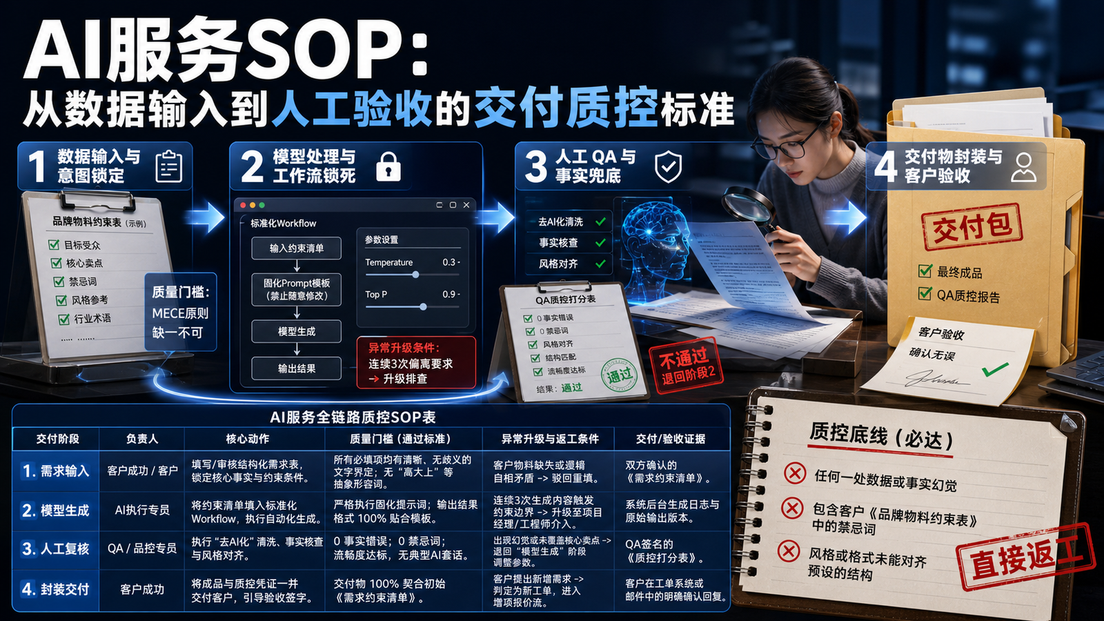 AI服务SOP：从数据输入到人工验收的交付质控标准