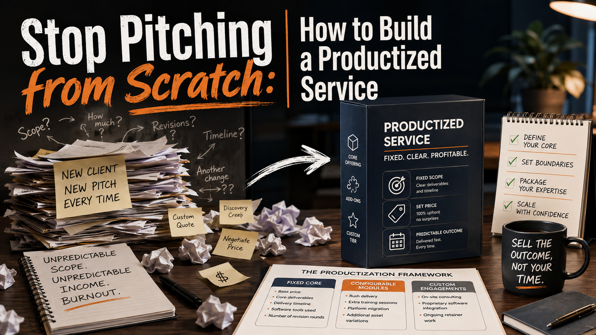 Stop Pitching from Scratch: How to Build a Productized Service