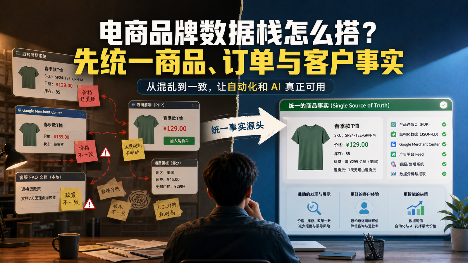 电商品牌数据栈怎么搭？先统一商品、订单与客户事实