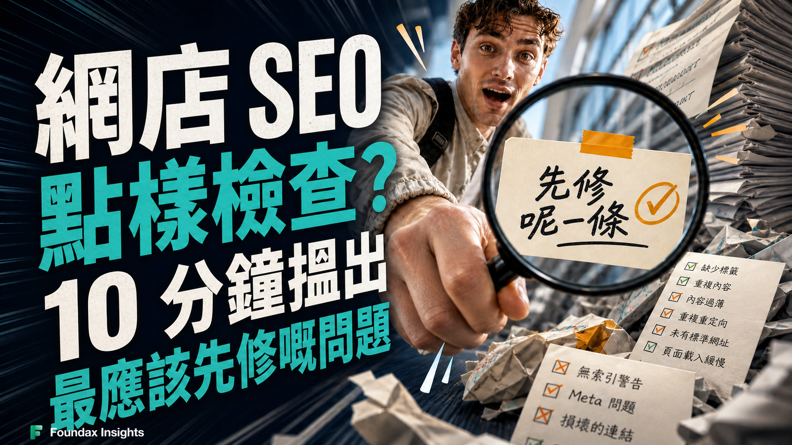 網店 SEO 點樣檢查？10 分鐘搵出最應該先修嘅問題